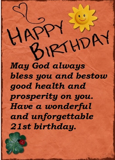 Happy 21st Birthday Wishes Quotes