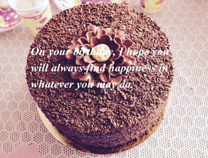 Chocolate Birthday Cake Wishes to Sister