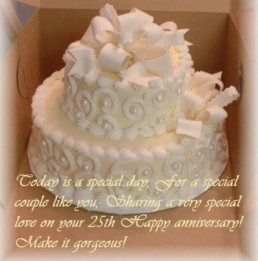 25th Marriage Anniversary Cake Wishes