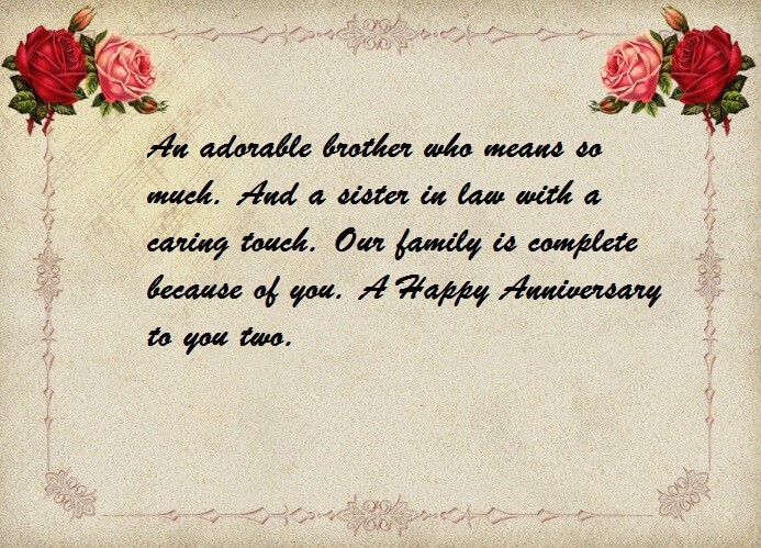 Anniversary Wishes to My Brother