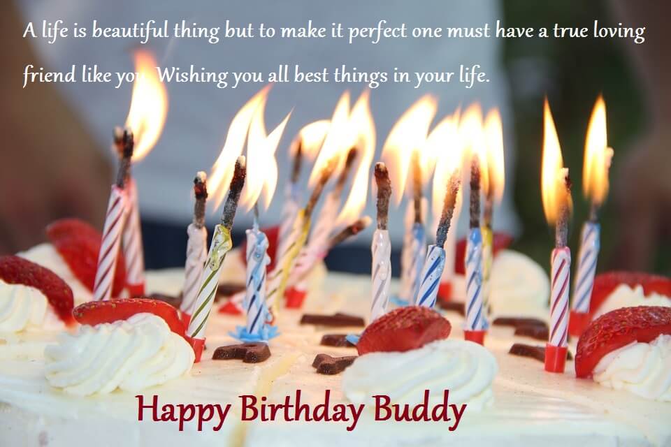 happy birthday quotes for friends with cake
