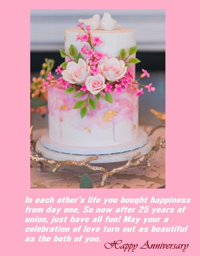 Happy 25th Anniversary Cake Wishes