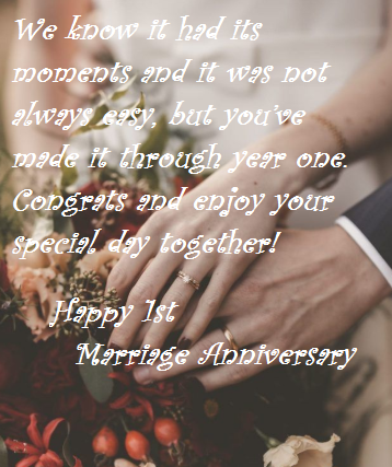 First Marriage Anniversary Wishes Messages Best Wishes