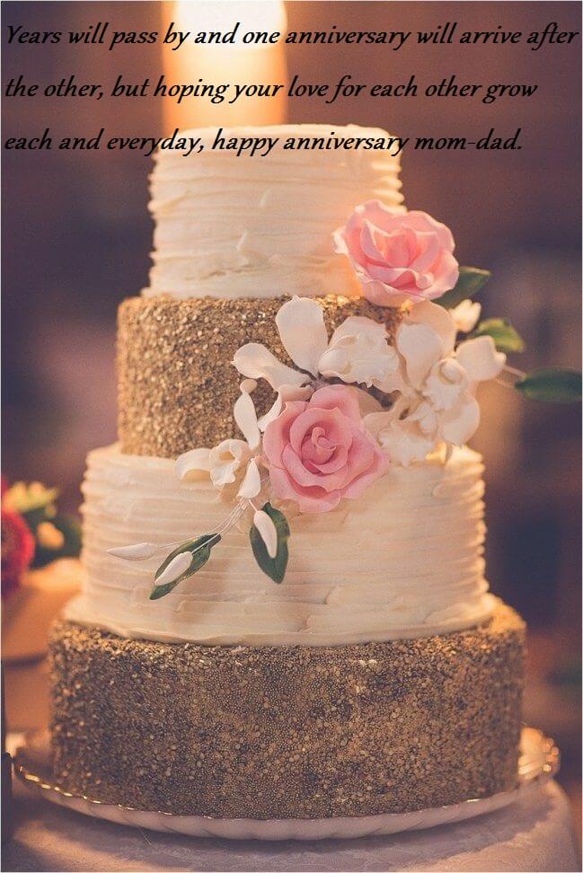 Happy Anniversary Cake Wishes For Mom Dad