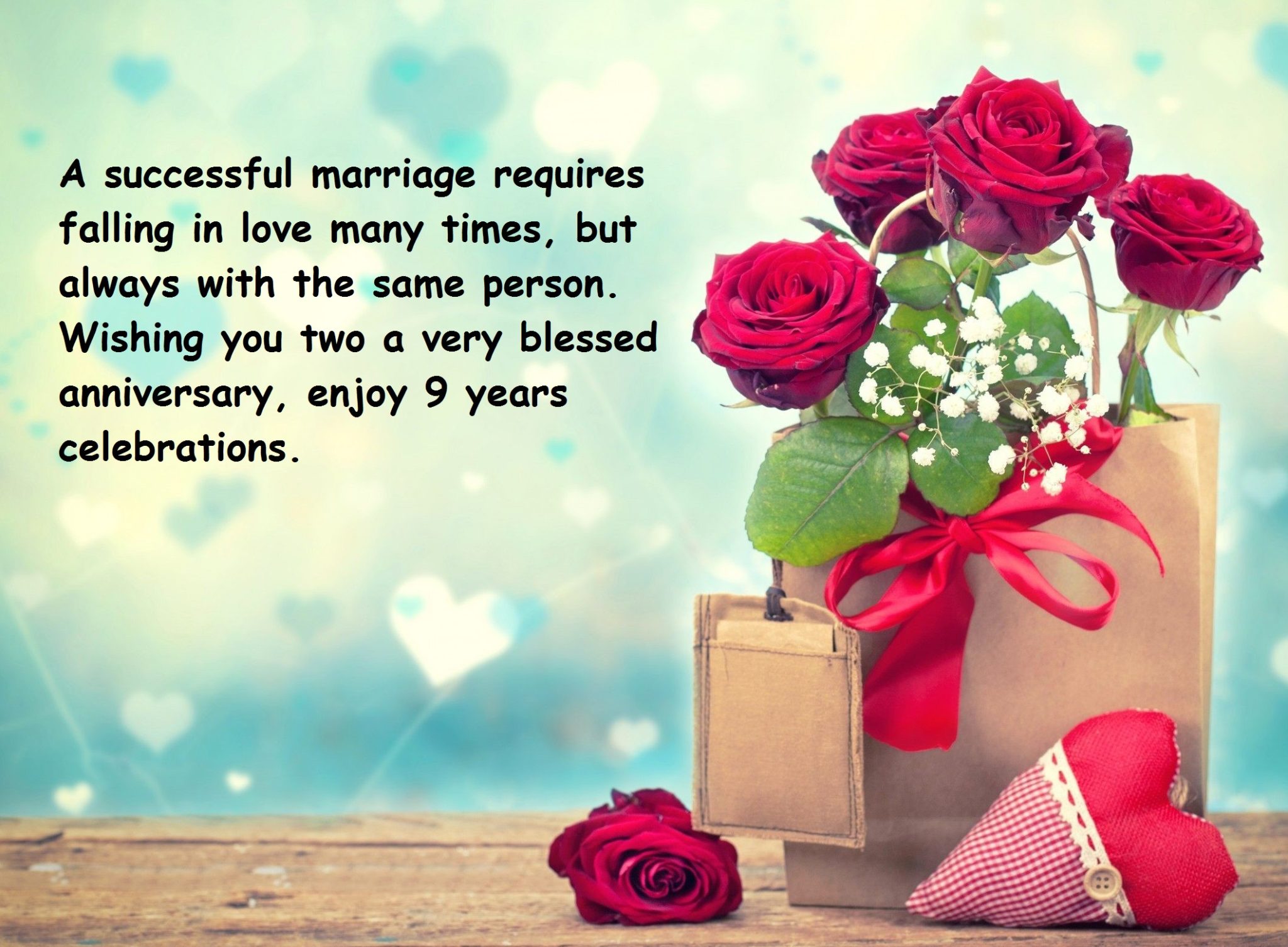 9th Marriage Anniversary Sayings Quotes Images | Best Wishes