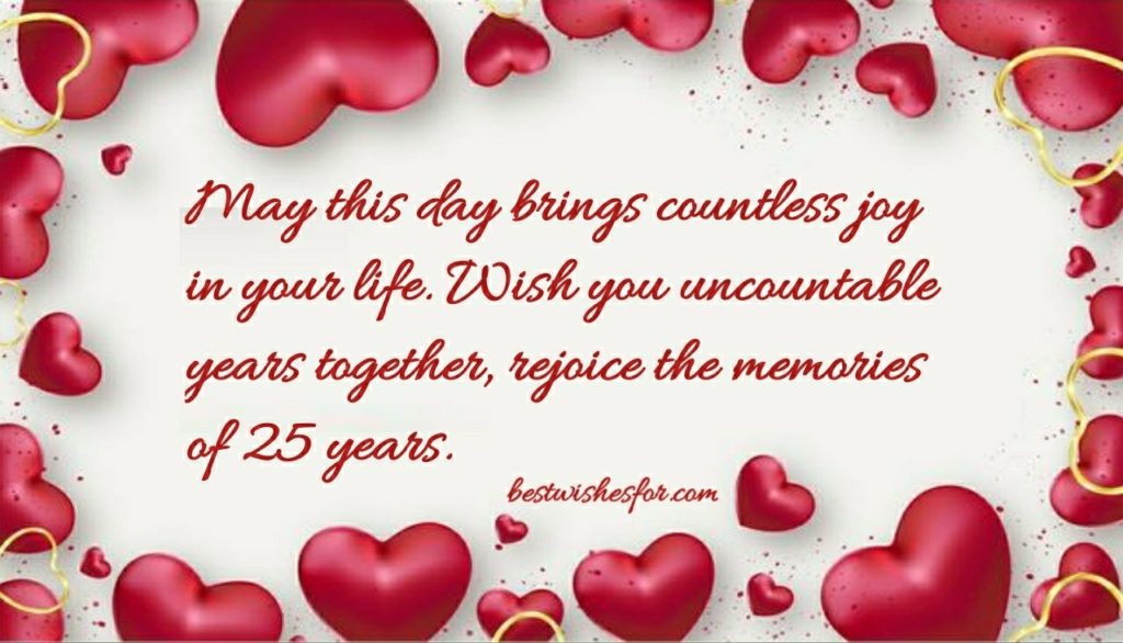 25th Marriage Anniversary Wishes Messages And Sayings