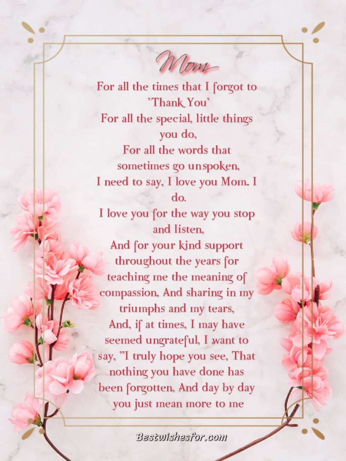 Mothers Day Poem In English | Best Wishes