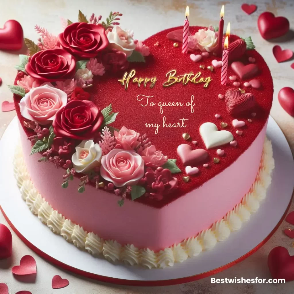 Heart Shape Birthday Cake Wishes For Love