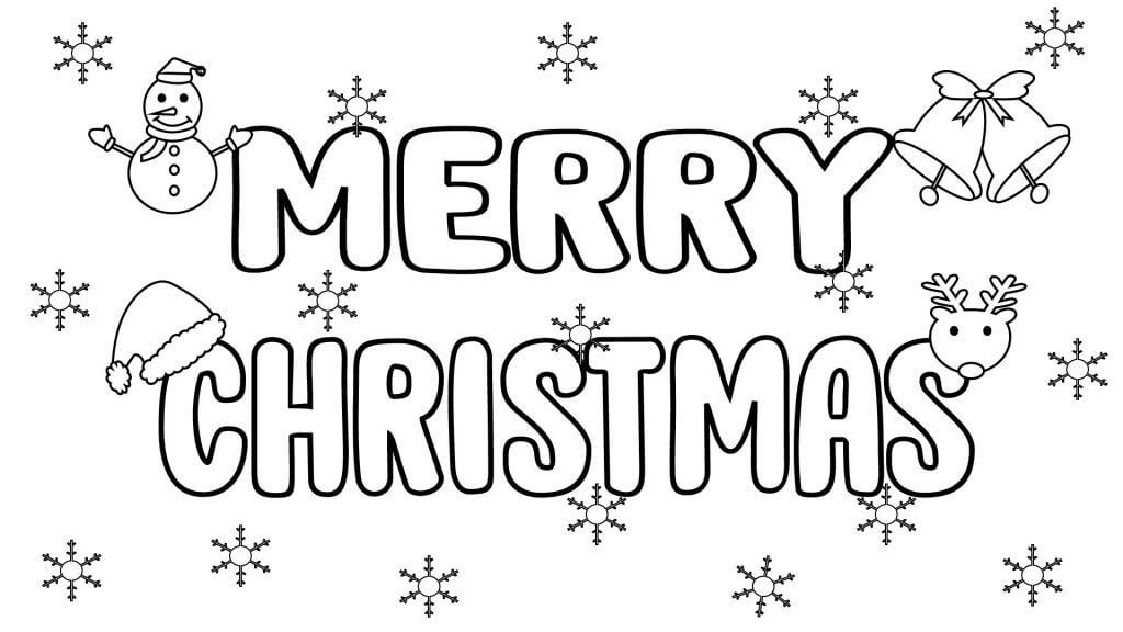 Merry Christmas Coloring Page Wishes