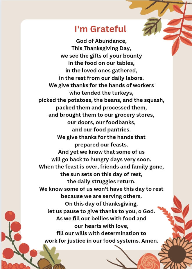 Thanksgiving worksheet for 5th grade