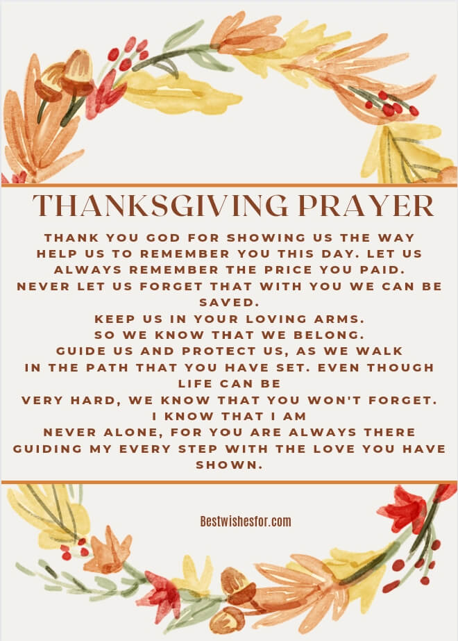 Thanks Giving Prayers 2022