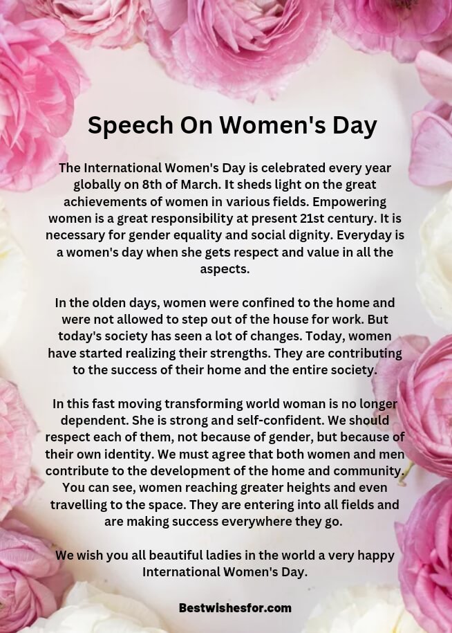 Women's Day 2023 Speech