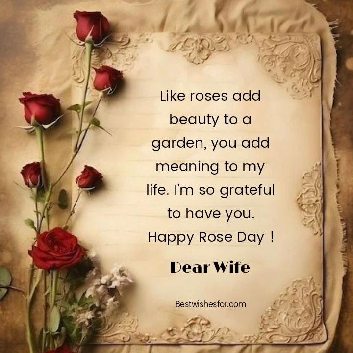 Happy Rose Day 2025 Wishes to My Wife