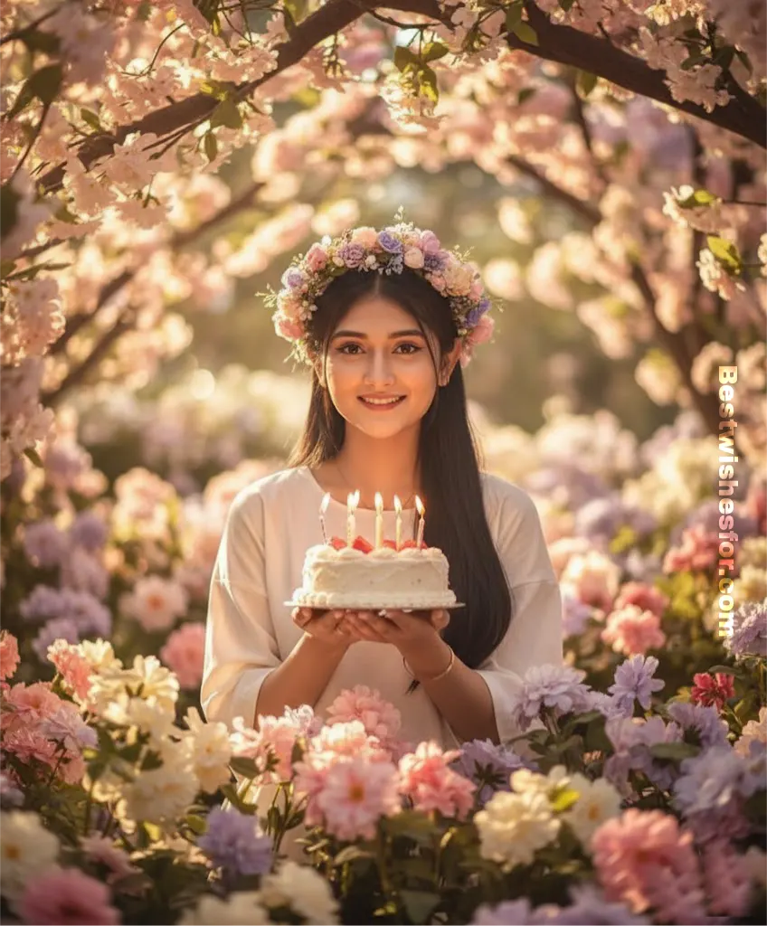 Birthday Prompts for Girlfriend-Floral Crown Birthday Portrait