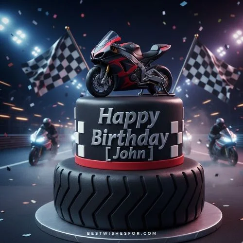 Edit Name On Birthday Cake AI Cake for Bike Lover Boy