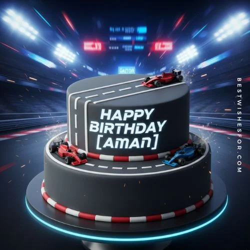 Edit Name On Birthday Cake AI Cake for Car Racer Lover Boy
