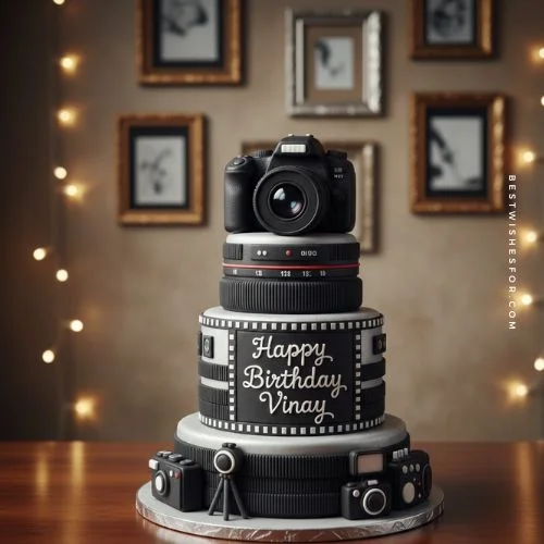 Edit Name On Birthday Cake AI Cake for Photography Lover Boy