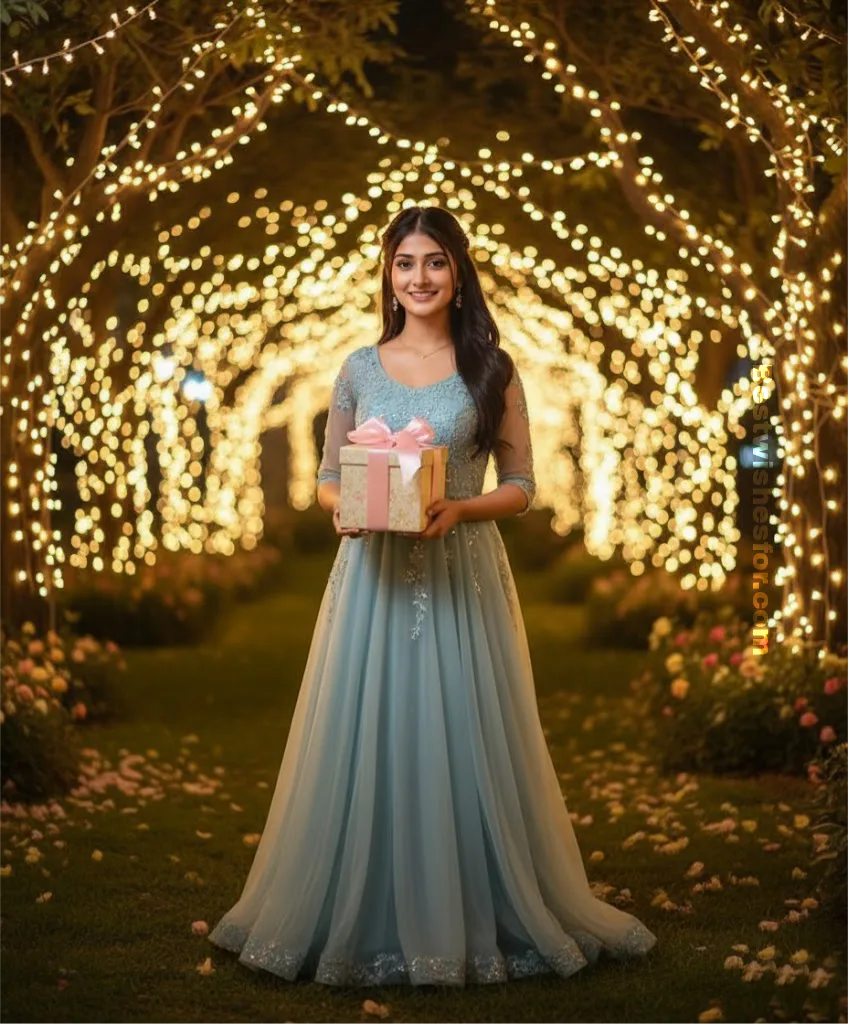 Girlfriend Birthday Prompts to Generate AI Image-Garden Evening Glow