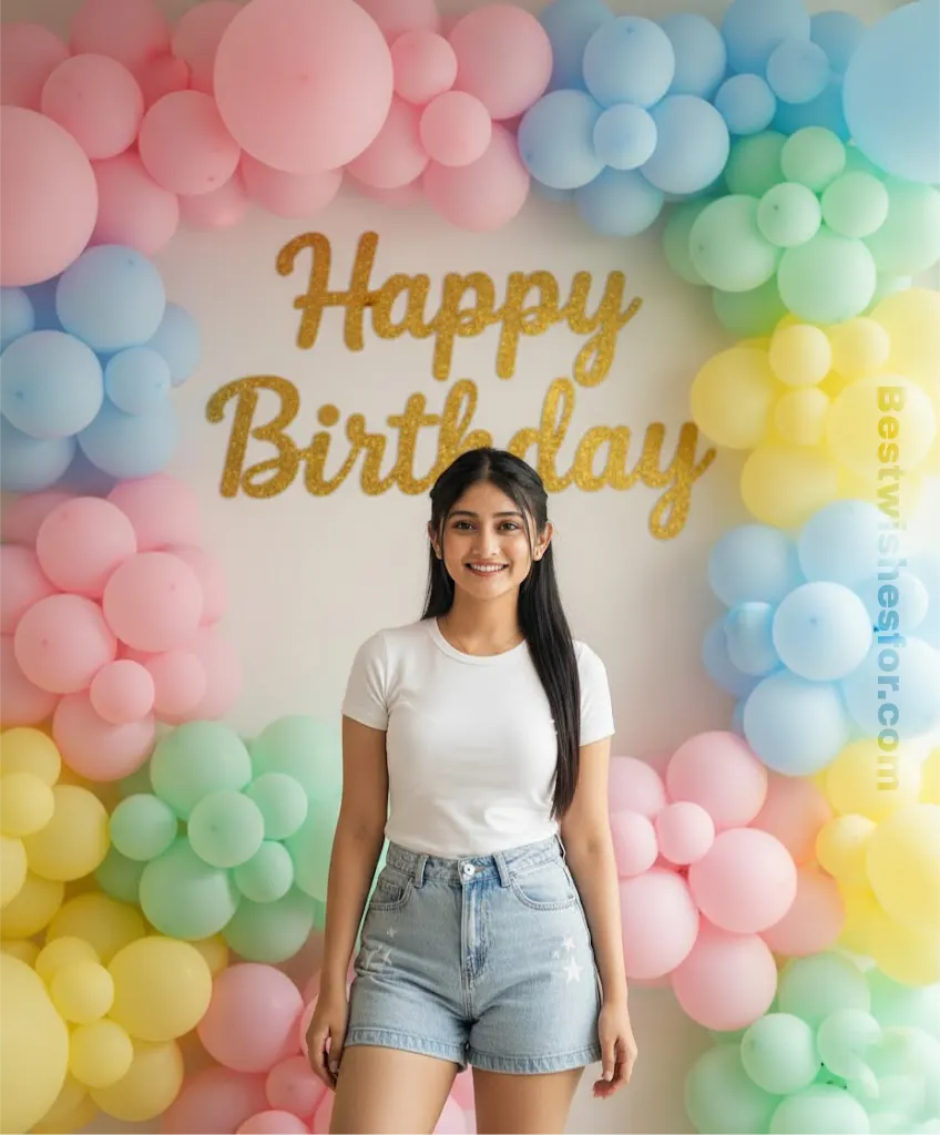 Girlfriend's Birthday Prompts-Balloon Celebration Portrait