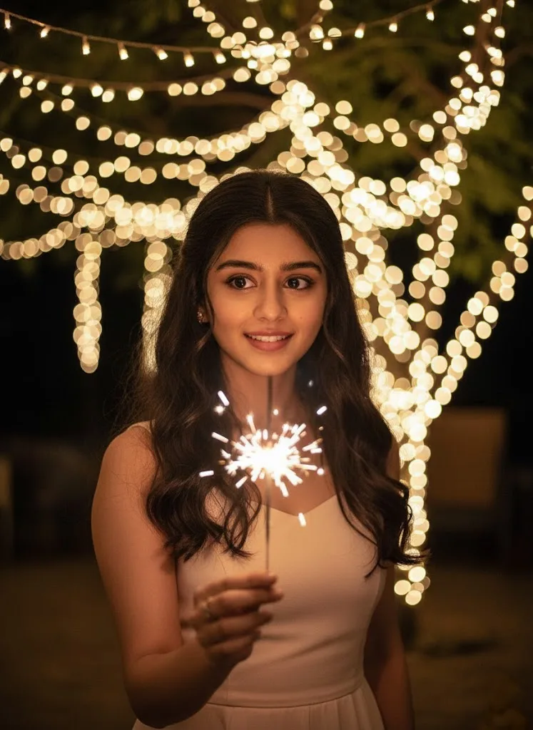 Stylish Birthday Prompts for My Gf-Birthday Sparkle Portrait