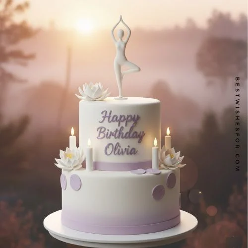 Yoga & Wellness Lover Girl Birthday Cake AI Prompt