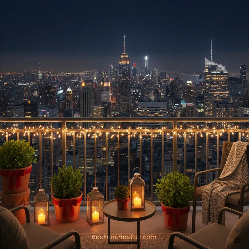 Apartment balcony Christmas decorating ideas