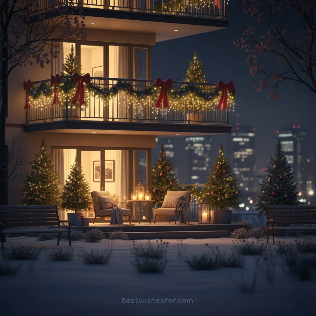 Apartment balcony Christmas lights