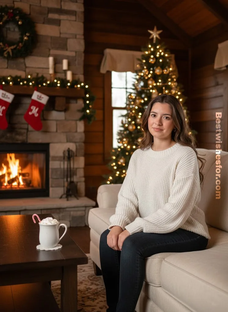 Cozy Christmas Cabin Interior