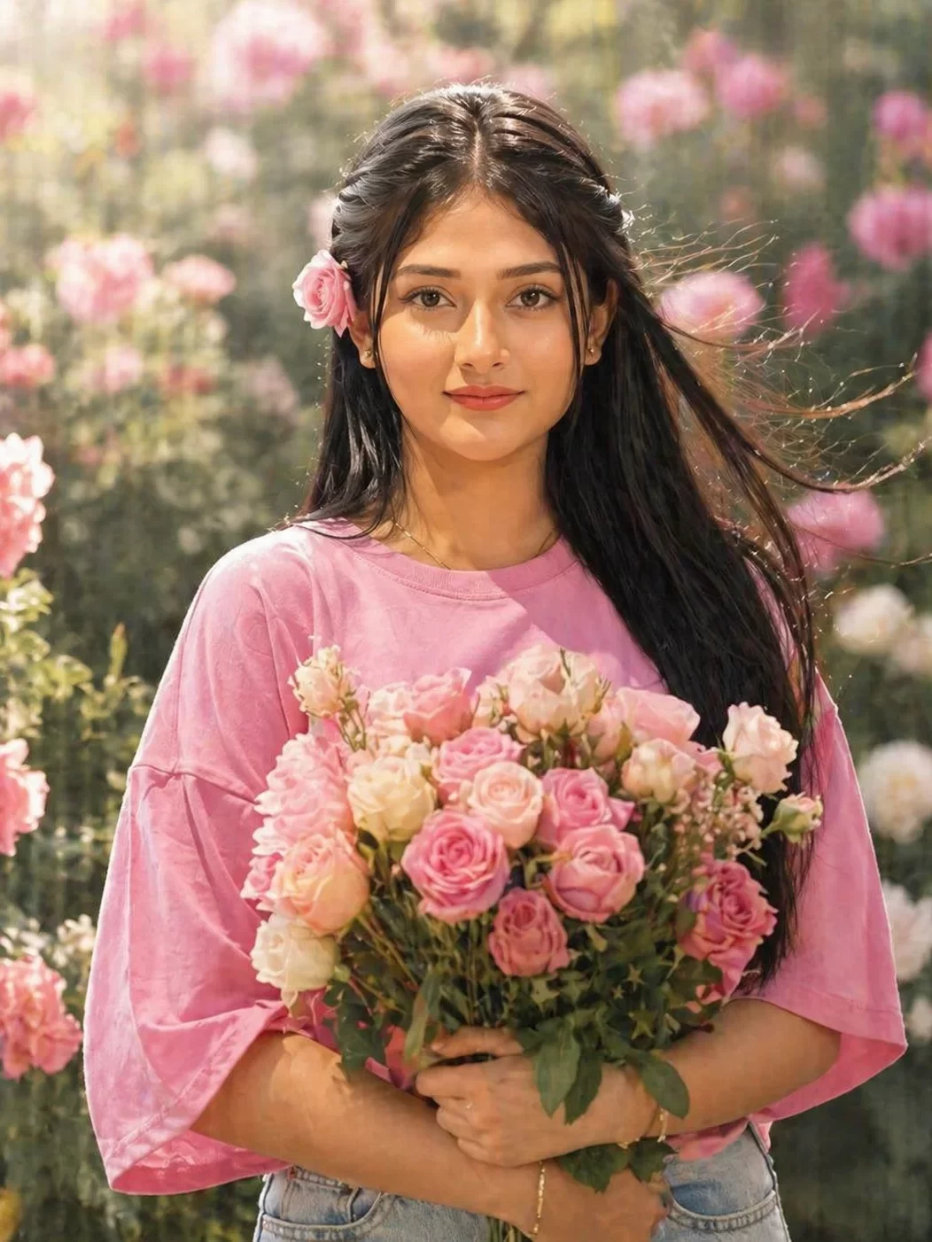 Gemini AI Prompts for Girl With Rose Copy Paste