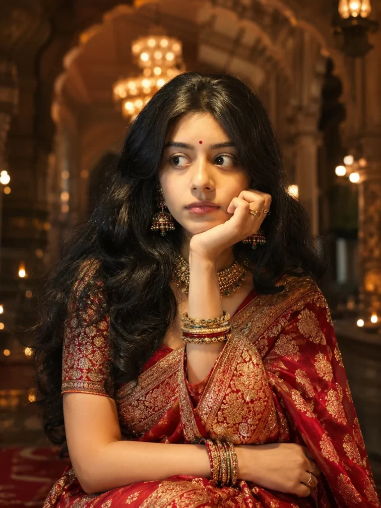 Instagram Saree Girl AI Prompts-Red Saree
