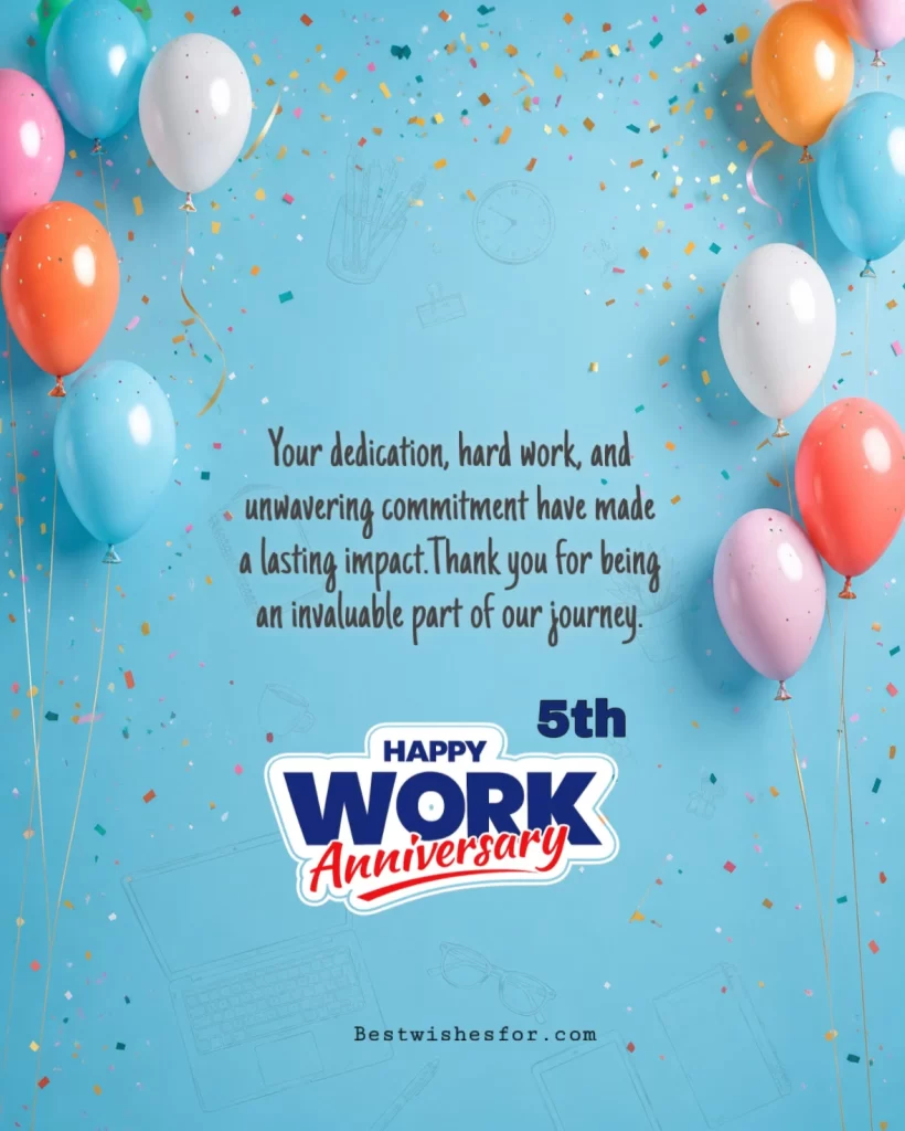 Happy 5th Work Anniversary Messages